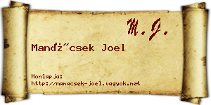Manácsek Joel névjegykártya